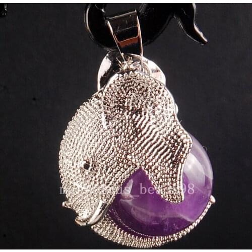 Free shipping 18x20mm Fashion Jewelry Natural Purple Crystal Round Ball Pendant Bead MC3733