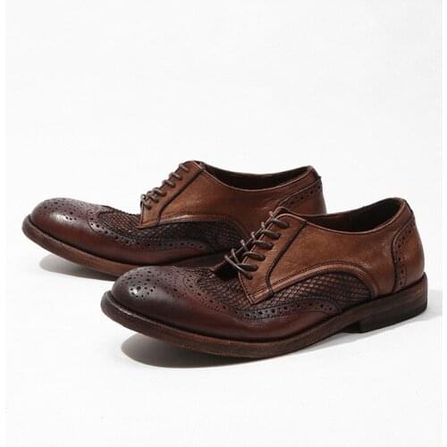 Fashion Design Genuine Leather Italian handmade shoes Men Ankle Boots High Top Lace Up Dress Shoes Man Basic Boots