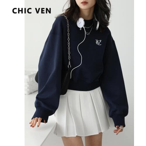 Женские короткие толстовки CHIC VEN China At AliExpress