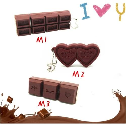 Pendrive usb2.0 cartoon love sweet chocolate memory stick real capacity usb flash drive 64gb 32gb 16gb 8gb 4gb pen drive gift