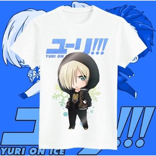 YURI on ICE T-shirt Anime Yuri Plisetsky Cosplay T Shirt Summer Katsuki Yuri Short Sleeve Tops Tees