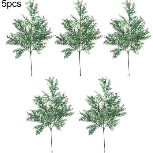 1/5pcs Artificial Leaves Branch Pine Cypress Leaves Branches Simulation Home Micro Landscape Decor