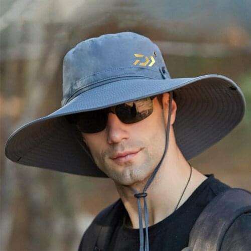 Mens Outdoor Solid Sunshade Sunscreen Fishing Caps Summer Casual Breathable Climbing Waterproof Fishing Hat