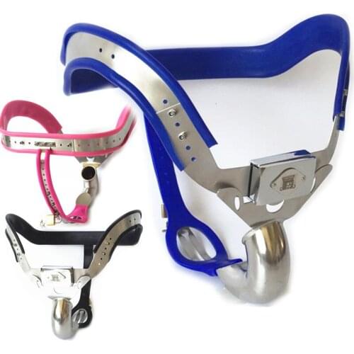Male Chastity Belt Stainless Steel Blue Pink Black Cock Ring Penis Lock Chastity Device Sex Products Male Bondage for Man G15
