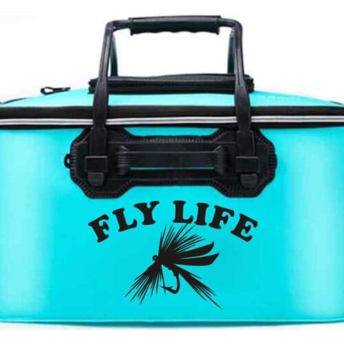 Flyer Decal Fly Fishing Sticker Bucket Tackle Shop Fishhook Sticker Fish Tank Boat Box Car Vinyl