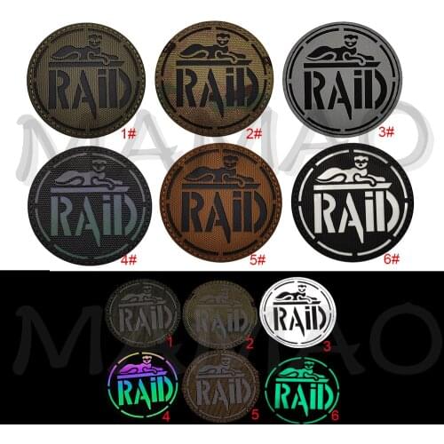 FrenchGendarmerie IR RAID Infrared Hook&Loop Reflective Patch New Technology Tactics Fighting Spirit Armband Shoulder Badge