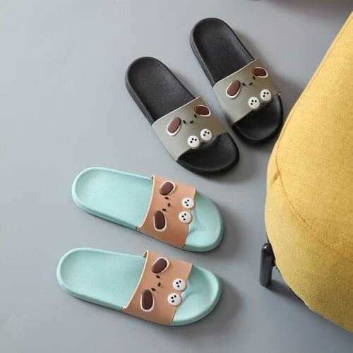 Slipper mens and womens cartoon Korean version of home indoor bathroom non-slip couple slippers slippers men shoes man
