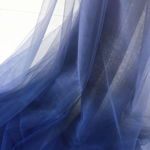 2meters Gradually Changing Color NEW Navy blue, Black, Grey Tulle Mesh Lace Fabric for Wedding Party Dress