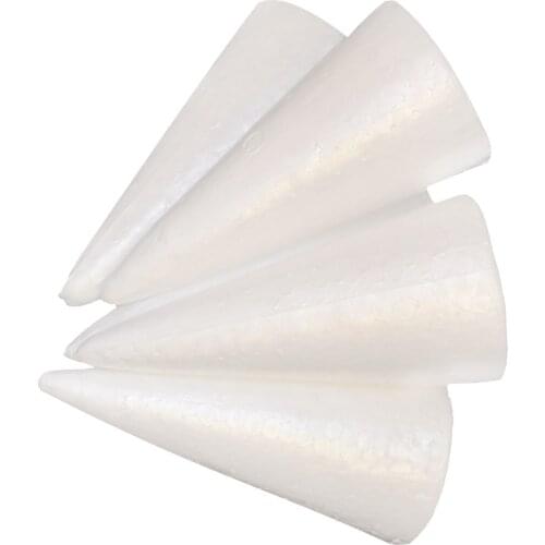 30pcs White Cone Christmas Tree Base Styrofoam Foam Material DIY Craft 150mm