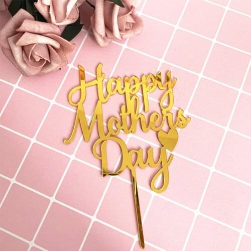 Happy Mothers Day Cake Decoration Topper Acrylic Letter Cake Picks Cake Decoration Cupcake Toppers Festive Party Tools