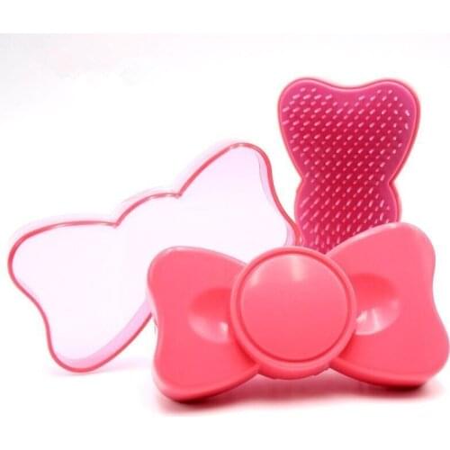 Bow Hair Comb Massage Anti-Static Hair Brush Electroplate Salon Combs Professional Styling Tool For Women