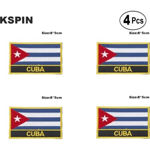 Cuba Rectangular Shape Flag Iron on Saw on Patches Embroidered Flag Patches National Flag Patches for Clothing