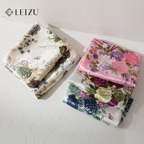 Vintage Sewing Fabric Flower Satin Polyester Summer Printed Fabric Satin For Clothes And Pajama Shirt Quilting L18