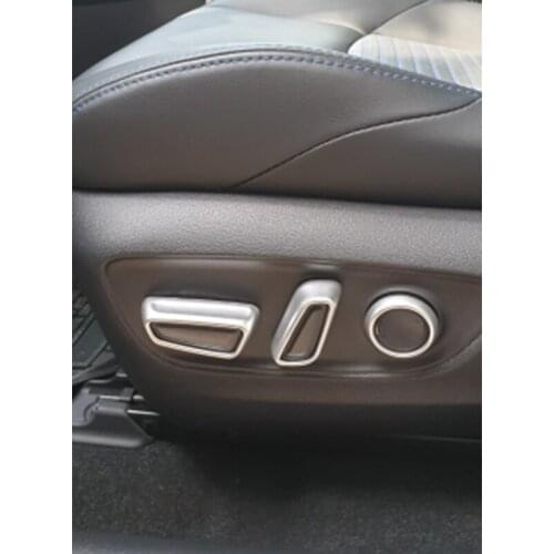 High Quality ABS Carbon fibre/Matte/Red For Toyota RAV4 2019 Car Seat adjustment Switch Cover trim Car styling Accessories 6pcs