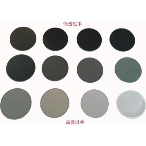 1PC Diametre 20mm Attenuator Neutral Filter Light Reduction Density Gray Density Filter Dark Glass 1% 2% 5% 30% Transmittance
