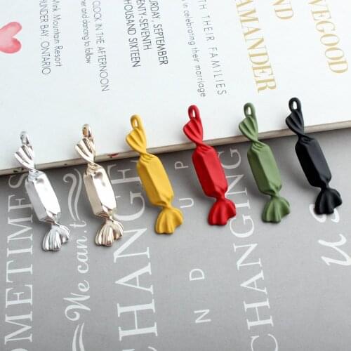 10pcs Candy Spray Paint Baking Paint Alloy Paint Small Pendant Bracelet Pendant Accessories Candy Color Imitation Candy XL498