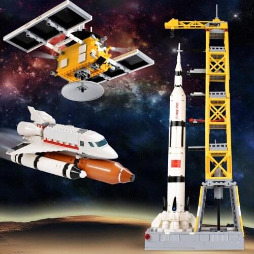 1043+pcs Space Station Model Blocks Launch Vehicle Building Block Aerospace Explore DIY Bricks Educational Toy For Kids