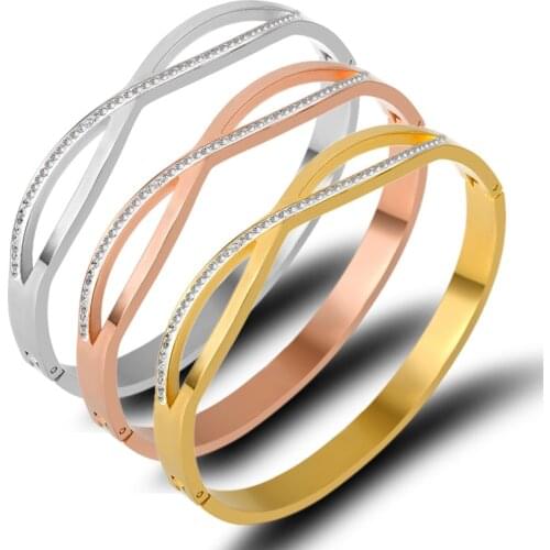 2021 Summer Popular Fashion Clay Shiny CZ Crytal Infinity Bracelet Bangle Women Men Lover Bangles For Wedding Party Jewelry Gift