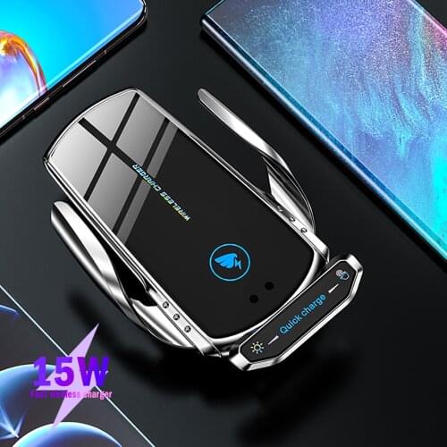 Car bracket wireless charger 15W Fast Charge Lnfrared Automatic induction For iPhone 11 12Pro Max Samsung S9 Car Bracket Charger
