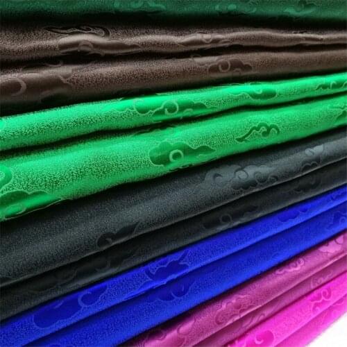 CF661 Solid Color Clouds Embroidery Jacquard Silk Brocade Fabric Chinese Dress Buddhism Clothes Chinese Household Clothes