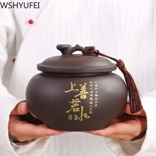 WSHYUFEI Chinese Style Ceramic Tea Caddy Portable Sealed Jar travel Tea Caddy Storage Spice Tea Boxes Candy storage tank