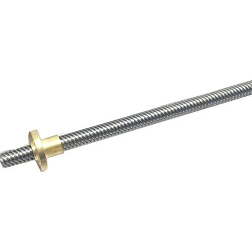 3D Printer CNC Parts THSL-400-8D Length 400mm T-type Stepper Motor Trapezoidal Lead Screw 8MM Thread 8mm with 1pcs T8 Copper Nut