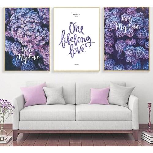 Hyacinth Violet Hydrangea Lilac Wisteria Wall Art Canvas Painting Nordic Posters And Prints Wall Pictures For Living Room Decor