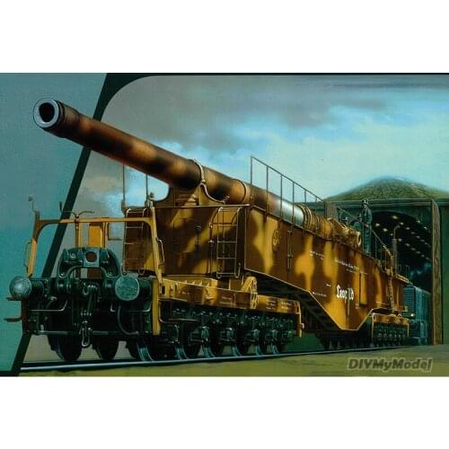 90cm World War II German Army K5 Train Gun Leopold DIY 3D Paper Card Model Building Sets Construction Toys Military Model
