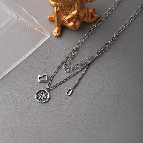 Miuoxion Retro Hollow T Round Card Necklace Fashion Personality Punk Party Jewelry For Women Feature Nmour Charm Gift All Season