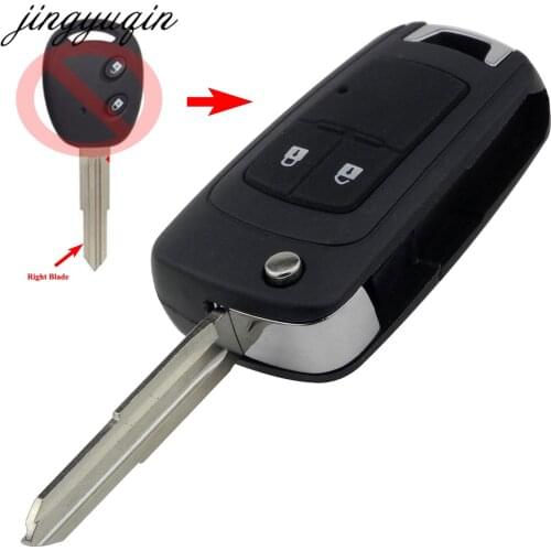Jingyuqin Modified Flip Key Shell For Chevrolet Aveo Epica LOVA Spark 2 Buttons Folding Remote Key Case Fob Right Blade Replace