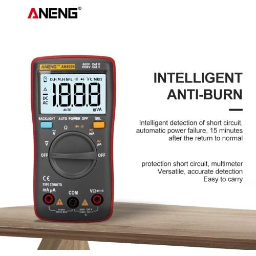 ANENG AN8004 multimetro Digital Multimeter Profesional Transistor Capacitor Tester esrlcr multi meter analog multimeter true rm