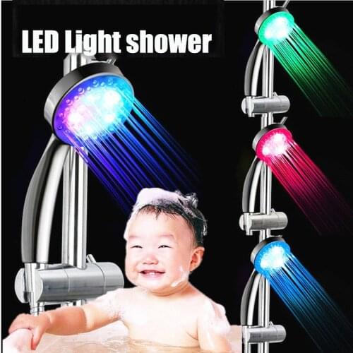 Led Light Glowing Automatic 7 Color Changing Automatic Handheld Water Saving Shower Bathroom Color Changing Shower Head