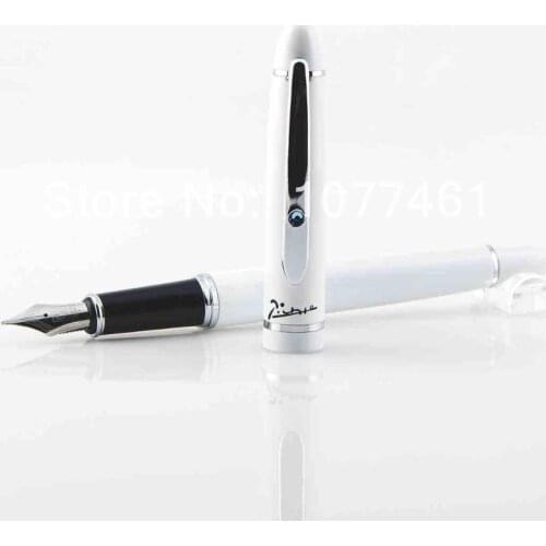 Picasso 608 Fountain Pen Gloss White And Silver Diamond Clip M Nib & With Original Box Black Red Yellow Rose Red Optional