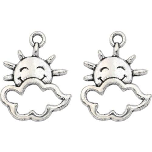 10pcs Tibetan Silver Plated Cloudy Charm Pendant fit Bracelet Necklace Jewelry DIY Making Accessories 20x17mm