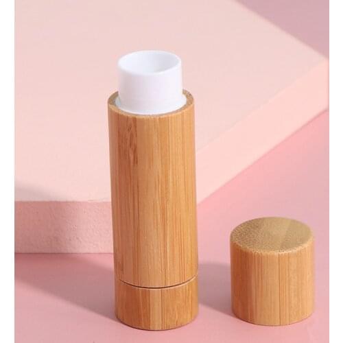 1PCS Empty Lip Gloss Tube 4g/4ml Empty Natural Bamboo DIY Lipstick Lip Balm Lip Tube Cosmetic Container