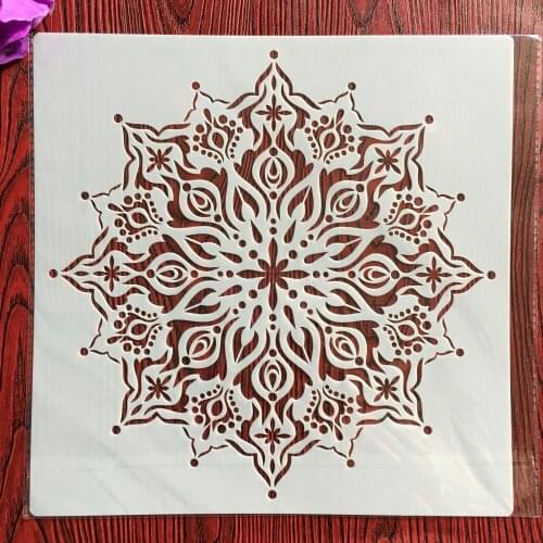 30 * 30cm size diy craft mandala mold for painting stencils stamped photo album embossed paper card on wood, fabric,wall