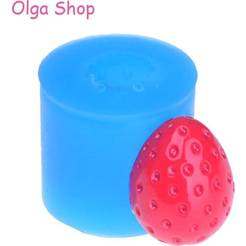 SYL074 25.4mm 3D Strawberry Silicone Mold - 3D Fruit Mold Cake Decoration, Fondant, Dollhouse, Cotton Candy, Resin Clay Mold