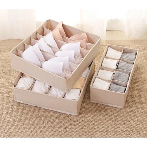 Drawer Divider Foldable Fabric Closet Organizer Dresser Organizer Storage Box Room Organization for Underware Bra Socks Closet