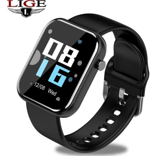 LIGE New Smart Watches Men Sports Watch Women Pedometer LED Full Screen Touch Suitable For Android ios Waterproof Health Watch
