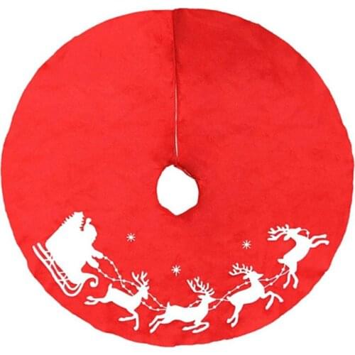 Tree Deer Christmas Tree Skirt Decoration Red + White Supplies Reindeer Reindeer Lovely Decorations Party Xmas Decor Non-Woven
