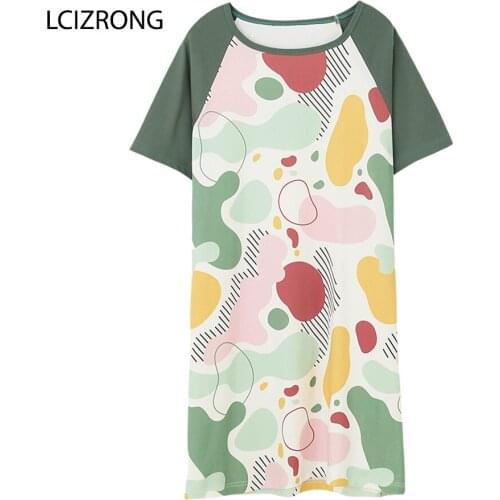 Spring Cotton Women Night Dress Casual Short Sleeve Mini Sleepwear Dress Nightgown Summer Sweet Girl Plus Size Home Clothes