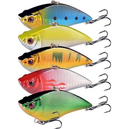 ALEURRE 1PCS Sinking Winter VIB Fishing Lure 7cm 15g Rattlin vib Hard Bait Long Shot Wobbler Crankbait Isca Artificial Perch