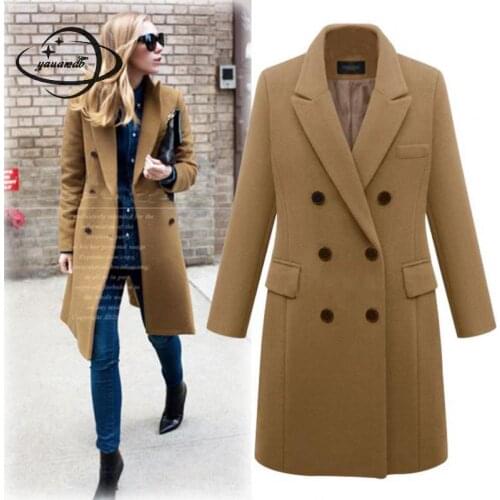 Womens Wool Coats Winter Female Blends Jackets Clothing Turn Down Collar Long Solid Color High Street Ladies Outerwear Clothes78