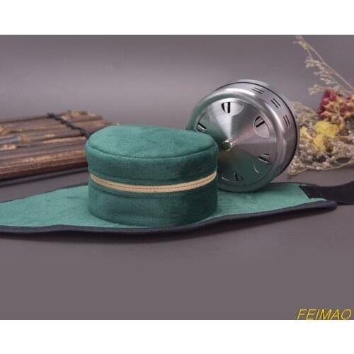 Copper Moxa Moxibustion Box Moxa Burner Acupuncture Neck Body Acupoint Massage Single Moxibustion Box Cloth Cover