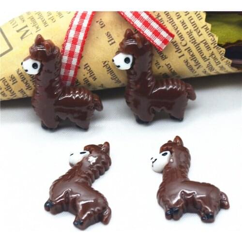 10PCS 27mmX33mm Dark Brown Resin Flatback Alpaca|Resin Lama Pacos Scrapbooking Miniatures|Resin Flatback Alpaca Charms