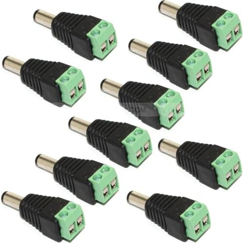 100pcs 5.5 x 2.1mm DC Male Power Adapter Connector Plug for CCTV Camera / led strip light