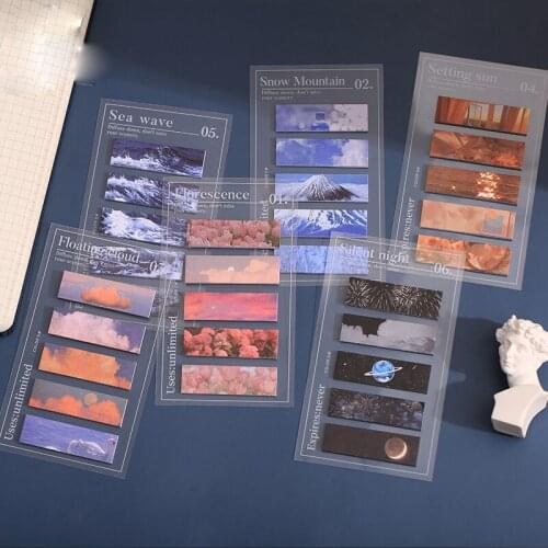 100 Pcs/batch of Cute Stationery Memo Pad Style Universe Fragment Series Hand Account Basic Snow Mountain Office Stationery