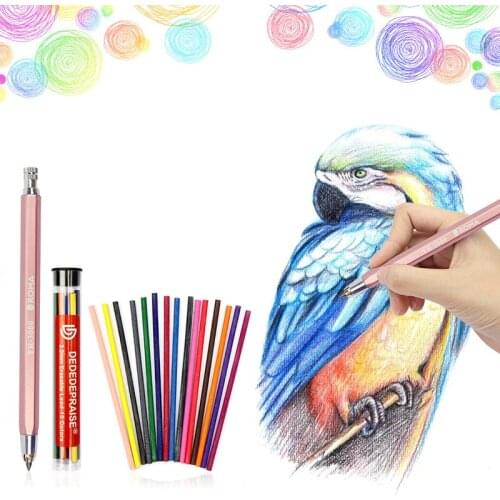 15 Colors 3.0mm Lead Refills Mechanical Colored Drawing Automatic Pencil,4.0mm Charcoal core Sketch Carbon Pencil Art supplies