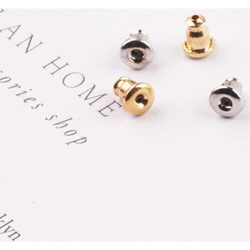 50pcs Diy Jewelry Accessories Gold Plated Earrings Ear Protection Dice Warhead Material Wholesale Cap Earrings
