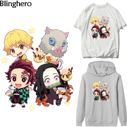 Blinghero Cool Anime Heat Transfer Stickers Thermal Patch Fashionable Iron-on Patch Stylish Clothing Accessory BH0564